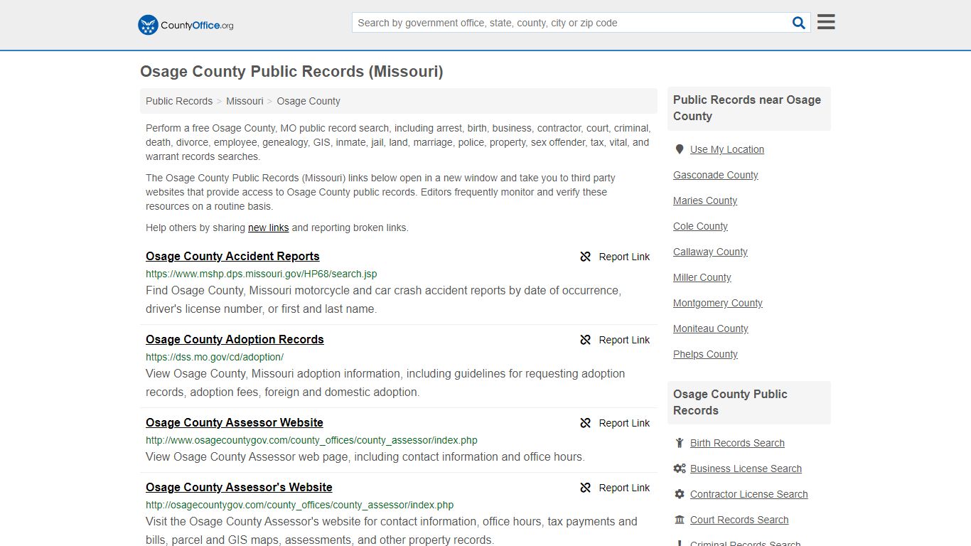 Public Records - Osage County, MO (Business, Criminal, GIS ...